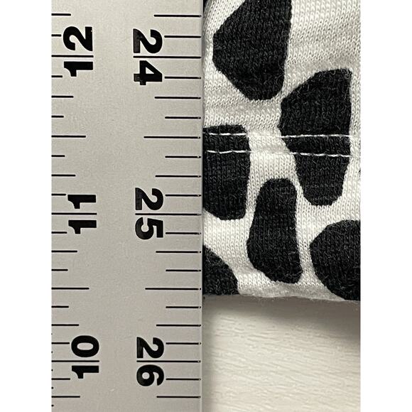 Chicos Shirt Womens XL Black White Animal Print Puff Sleeve Cotton Modal Top - Picture 3 of 9